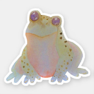 Sticker Baguette de grenouille verte à l'aquarelle
