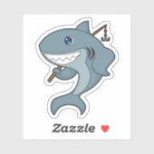 Sticker Baguette de pêche du requin (Feuille)