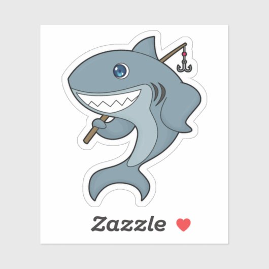 Sticker Baguette de pêche du requin (Feuille)