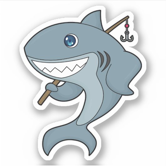 Sticker Baguette de pêche du requin (Devant)