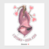 Sticker Baguette de sourire romantique drôle (Feuille)