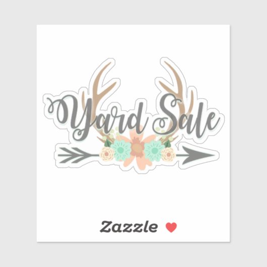 Sticker Baguette de vente BOHO Deer Antlers Arrow Yard (Feuille)