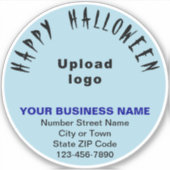 Sticker Baguette en vinyle bleu clair d'Halloween (Devant)