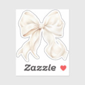 Sticker Baguette en vinyle de ruban Biege Bow Coquette (Feuille)