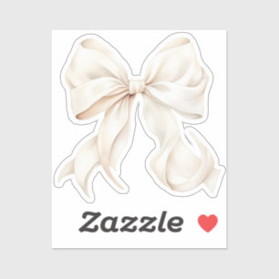 Sticker Baguette en vinyle de ruban Biege Bow Coquette