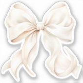 Sticker Baguette en vinyle de ruban Biege Bow Coquette (Recto)