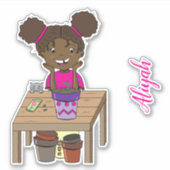 Sticker Baguette en vinyle personnalisée avec chat (Devant)