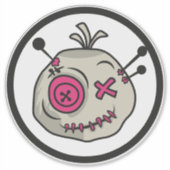 Sticker Baguette en vinyle Voodoo grande 8" x 8" (Devant)