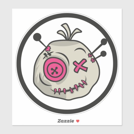 Sticker Baguette en vinyle Voodoo grande 8" x 8" (Feuille)