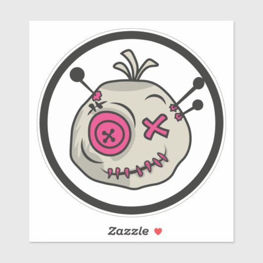 Sticker Baguette en vinyle Voodoo Moyen 6" x 6" (Feuille)