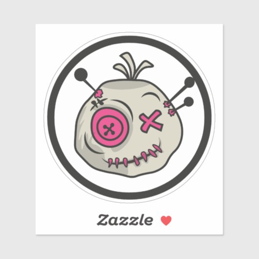 Sticker Baguette en vinyle Voodoo Petite 4" x 4" (Feuille)