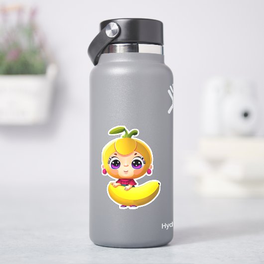 Sticker Baguette mignonne en banane blanche (HydroFlask)