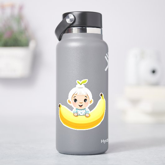 Sticker Baguette mignonne en banane blanche (HydroFlask)