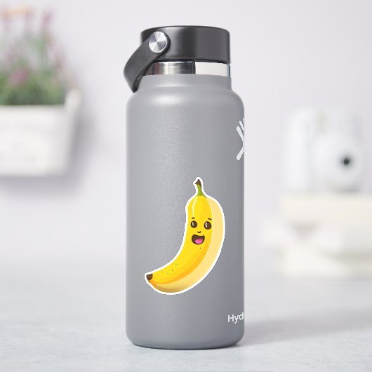 Sticker Baguette mignonne en banane blanche (HydroFlask)