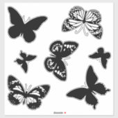 Sticker Baguettes de papillon Monarque noir (Feuille)