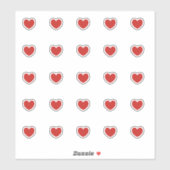 Sticker Baguettes de petit coeur rouge (Feuille)
