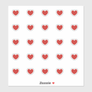 Sticker Baguettes de petit coeur rouge