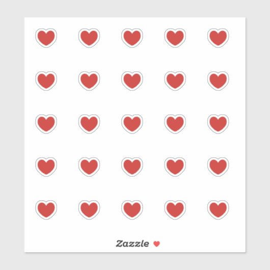 Sticker Baguettes de petit coeur rouge (Feuille)