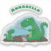 Sticker Baguettes mignonnes grillant des marshmallows dess (Devant)