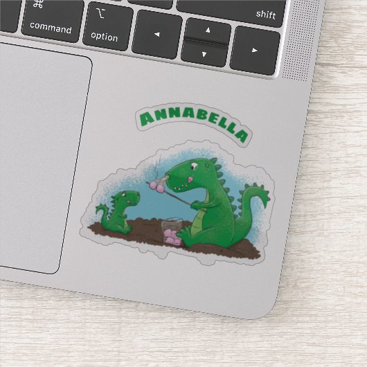 Sticker Baguettes mignonnes grillant des marshmallows dess (Détail)