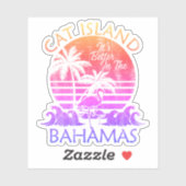 Sticker Bahamas Cat Island Vacation Beach Cruise (Feuille)