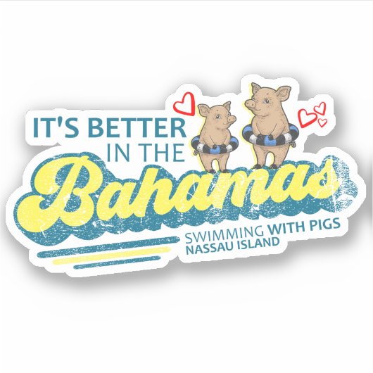 Sticker Bahamas Nassau Pigs Vacances Cruise (Devant)