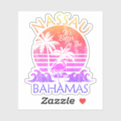 Sticker Bahamas Nassau Vacation Beach Cruise (Feuille)