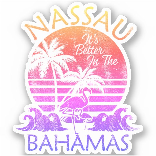 Sticker Bahamas Nassau Vacation Beach Cruise (Devant)
