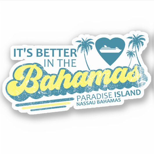 Sticker Bahamas Paradise Island Vacances Cruise (Devant)