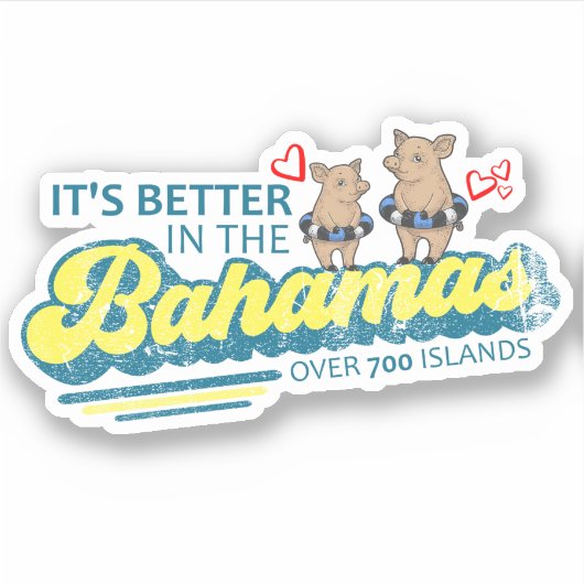 Sticker Bahamas Pigs de natation Vacances Croisièr (Devant)