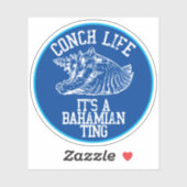 Sticker bahaméen Bahamas Independence Conch Life (Feuille)