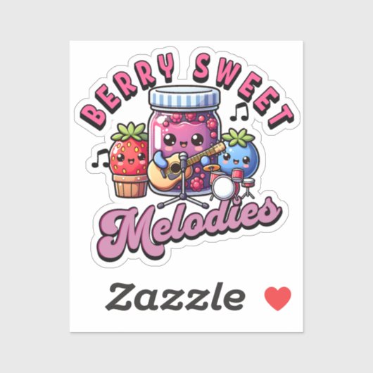 Sticker Baies mignonnes Jamming doux Melodies (Feuille)