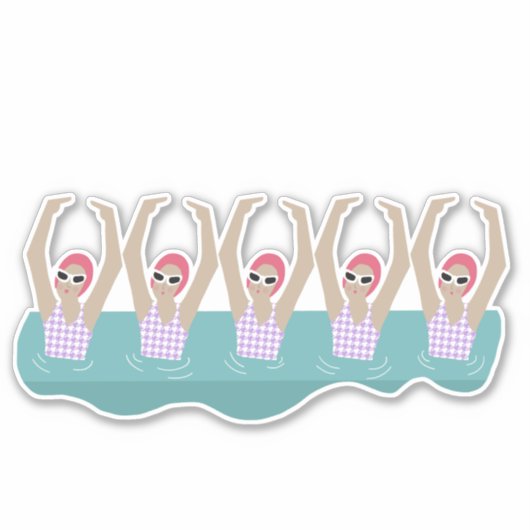 Sticker Baigneurs artistiques | Illustration de natation a (Devant)