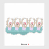 Sticker Baigneurs artistiques | Illustration de natation a (Feuille)