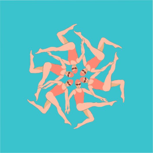 Sticker Baigneurs - Chorégraphie de natation synchronisée (Recto)