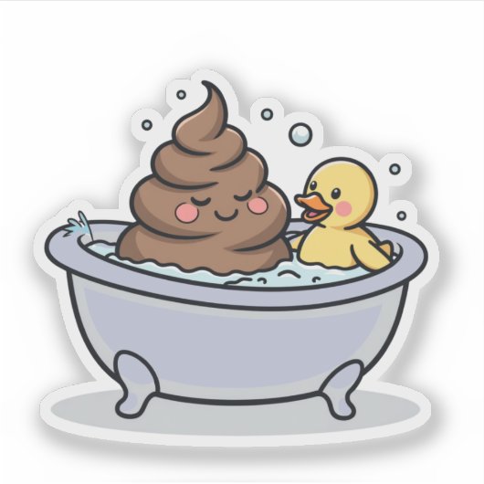 Sticker Baignoire Caca et Canard (Devant)