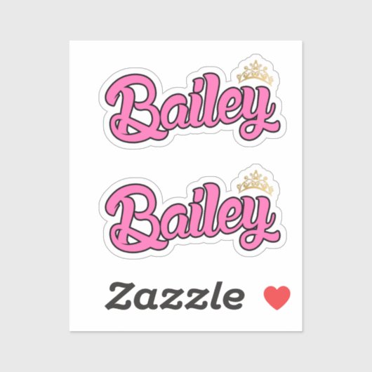 Sticker Bailey Pink Nom x2 Vinyl (Feuille)