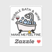 Sticker Bain à bulle et vin (Feuille)