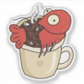 Sticker Bain de crevettes dans la boue d'autocollant au ch (Devant)