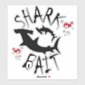 Sticker Bain de requin éclaboussé de sang Drôle surf (Feuille)