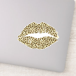 Sticker Baiser à la mode d'empreinte de léopard - décou