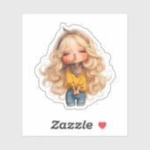 Sticker Baiser adorable (Feuille)
