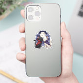Sticker Baiser de chat vampire - Halloween gothique mignon (Téléphone)