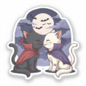 Sticker Baiser de chat vampire - Halloween gothique mignon (Recto)