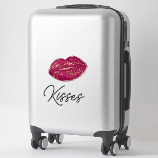 Sticker Baiser des lèvres rouges (Sur valise)