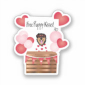 Sticker Baisers de chiot gratuit Valentine Chien (Recto)