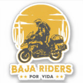 Sticker Baja Riders - Moto Aventure équitation (Devant)