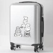 Sticker Bakers, Cake Making & Baking. Drôle dessin (Sur valise)