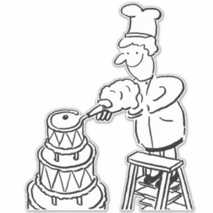 Sticker Bakers, Cake Making & Baking. Drôle dessin