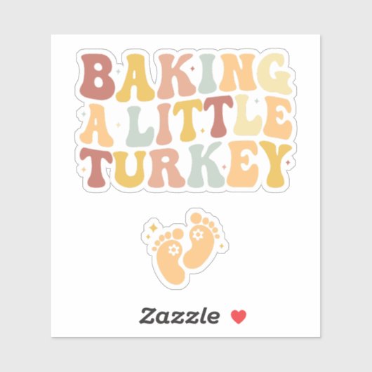 Sticker Baking a little turkey cute pregnancy announcement (Feuille)